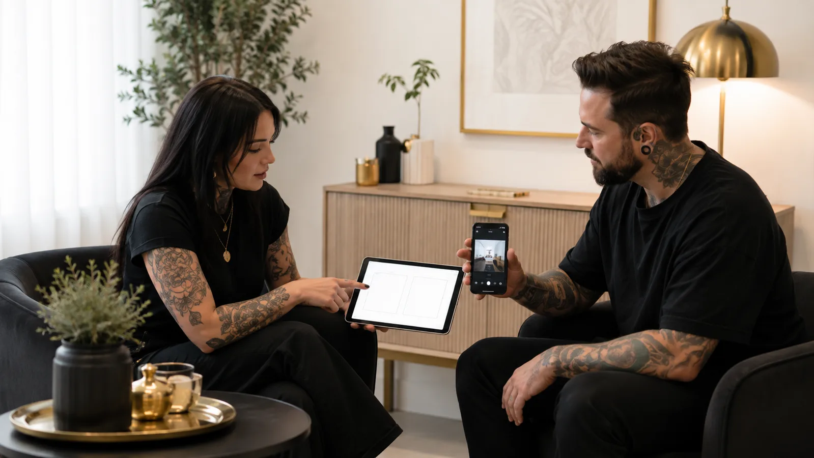 Adult client choosing separate photography consent preferences before pictures are taken